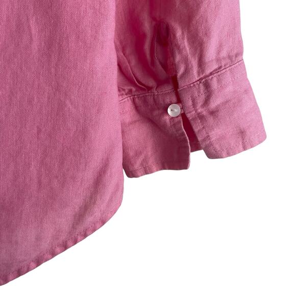 Vintage Talbots Women‎ Top SP Irish Linen Button Up Preppy Coastal Office Travel - Picture 5 of 10